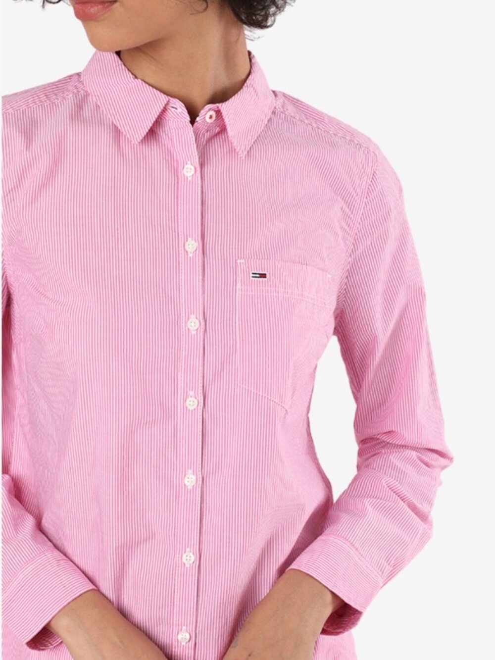 New with Tag Tommy Hilfiger Oxford Shirt Red and White Stripe with White Buttons